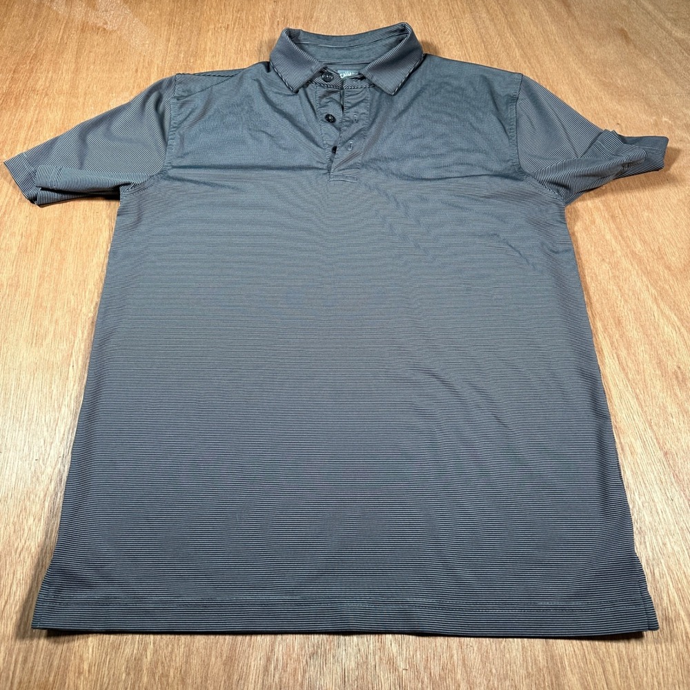 Callaway Polo Shirt Mens S Black/Grey Striped Opti-Dri Golf Performance SS